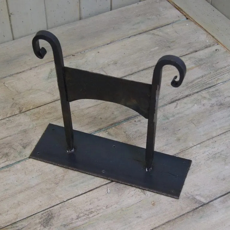 Boot Scraper Curly Top Hand Forged Mounting Plate 300mm