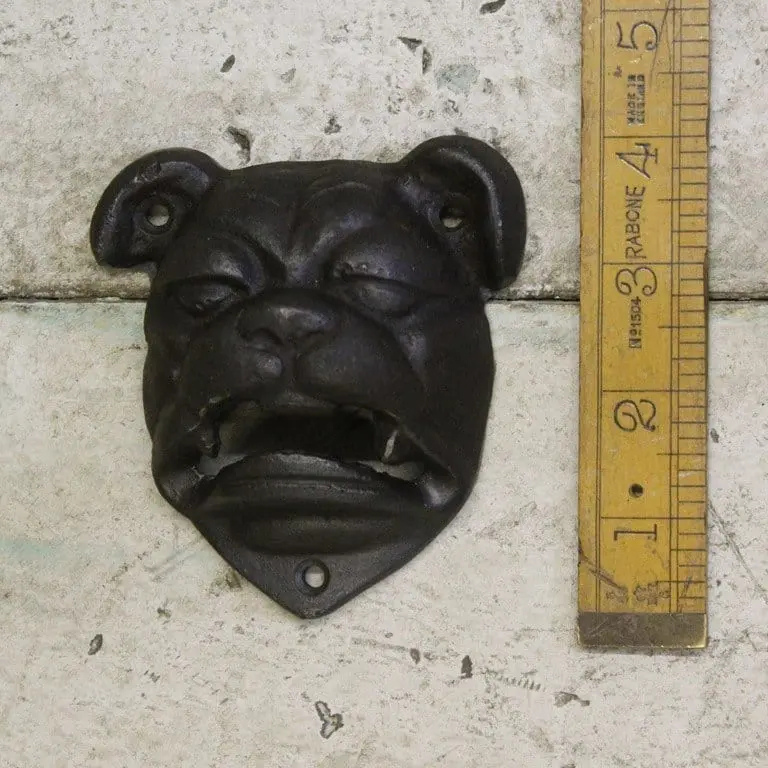 bull dog all mounted bottle opener cast iron