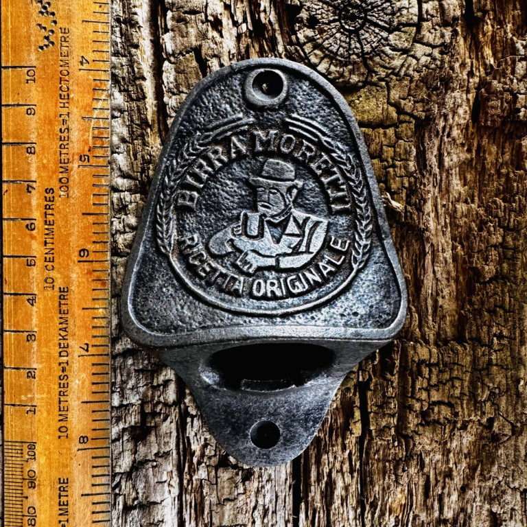 Bottle Opener Wall Mounted BIRRA MORETTI Cast Iron