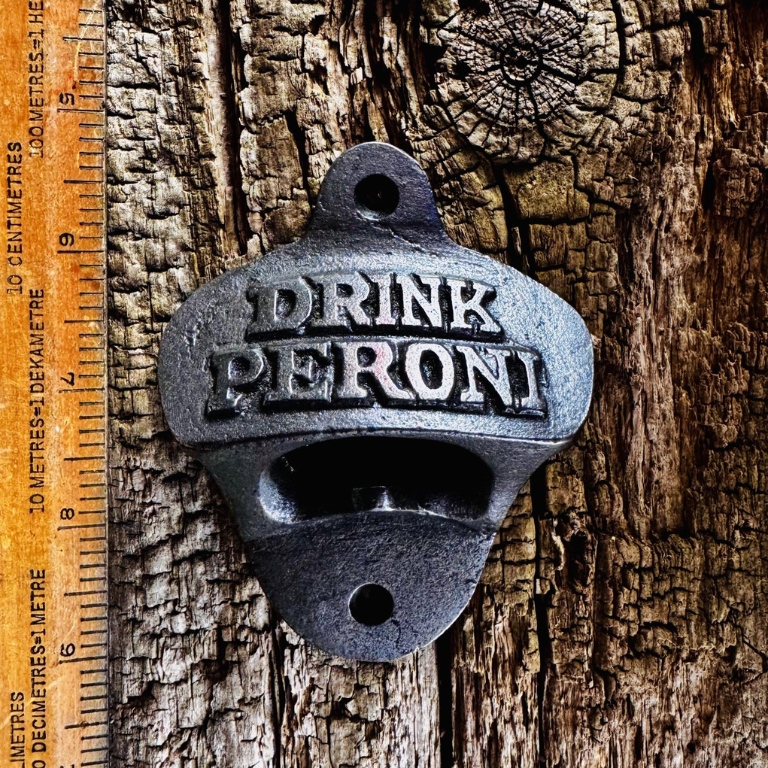 Bottle Opener Wall mounted PERONI Cast Antique Iron