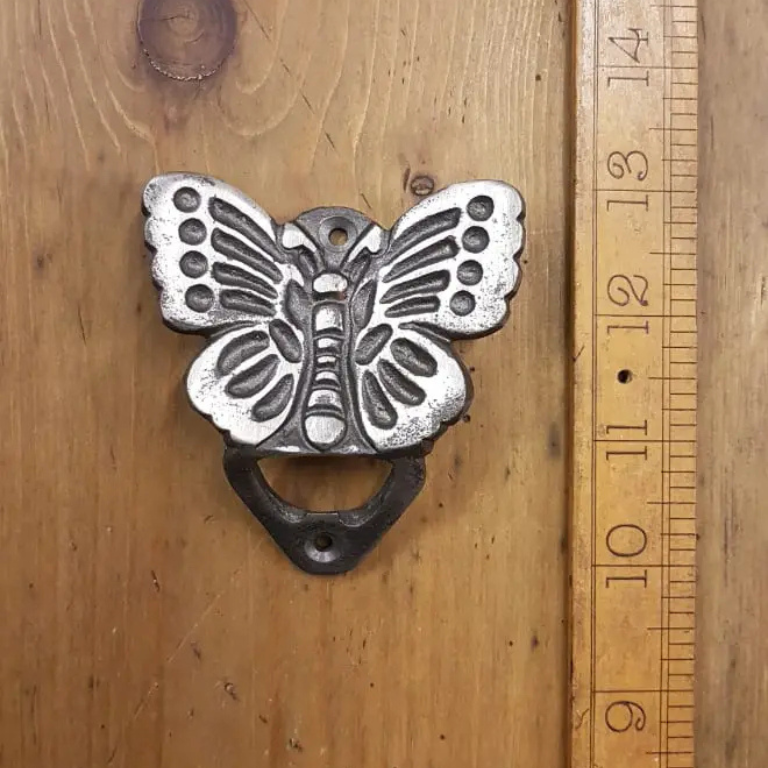 Butterfly wall mounted bottle opener
