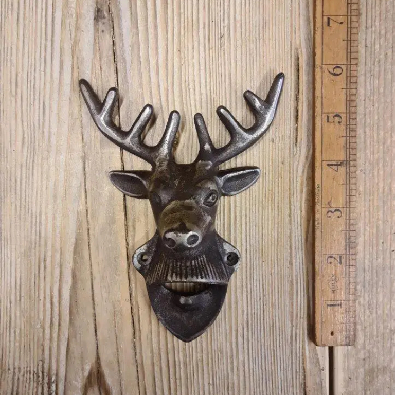 wall mounted cast iron stag bottle opener