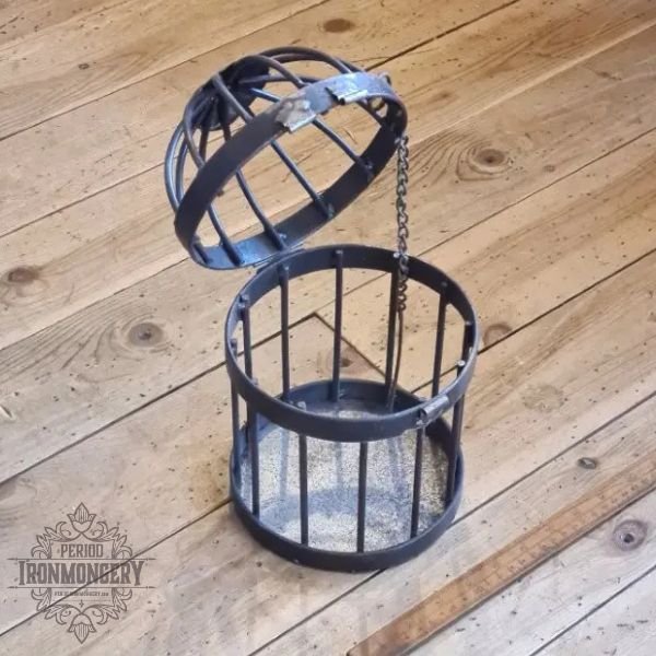 BIRD CAGE Hanging Planter Rust Metal 165mm Diameter x 250mm High