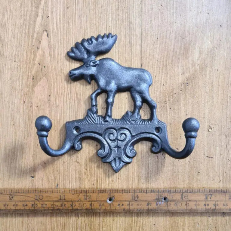Coat Hook Double MOOSE Cast Ant Iron