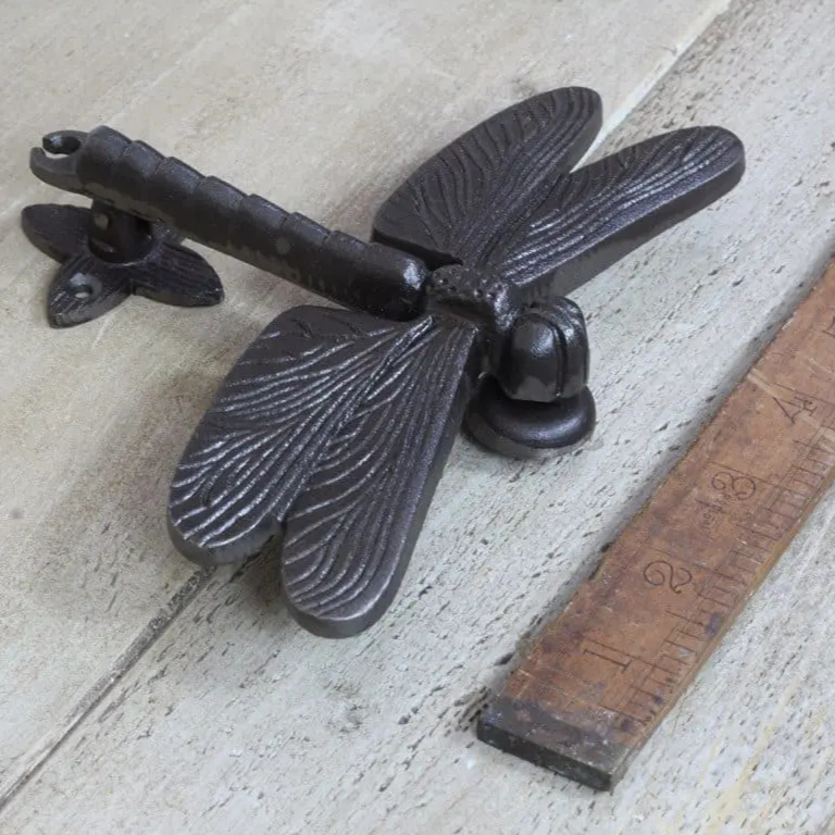 Door Knocker DRAGONFLY with a Cast Antique Iron finish 150mm