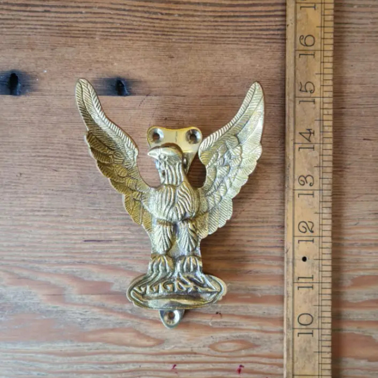 Door Knocker EAGLE in Flight Solid Polished Brass 120mm