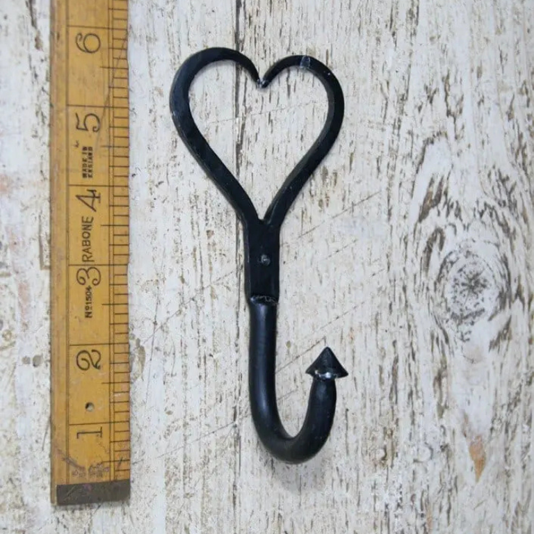 Love Heart Hook Hand Forged Black Wax