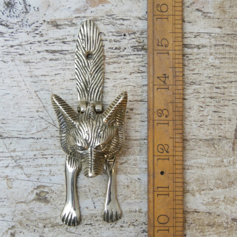 Door Knocker FOX Design Solid Brass 150mm