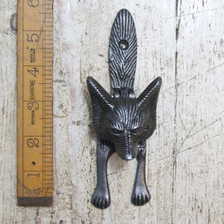 Door Knocker FOX Design Cast Antique Iron 150mm