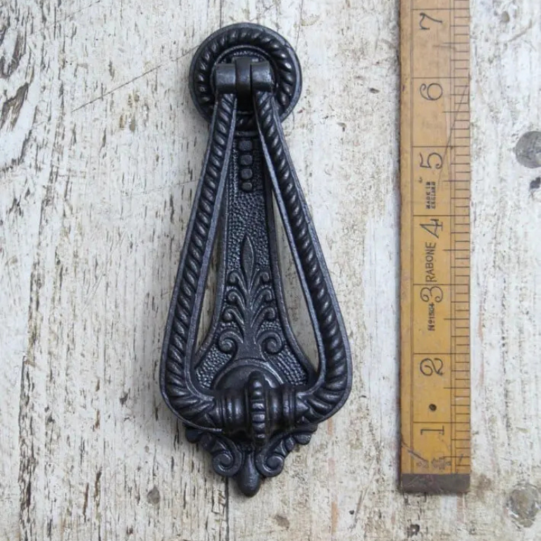 Door Knocker GEORGIAN Classic in Antique Cast Iron 170mm