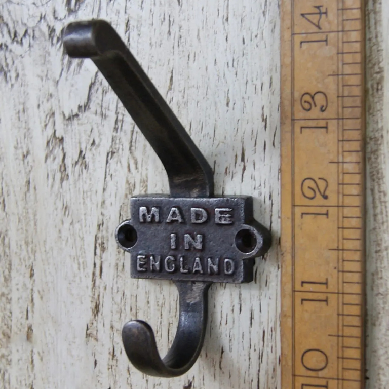 Coat Hook Double MADE IN ENGLAND Antique Iron