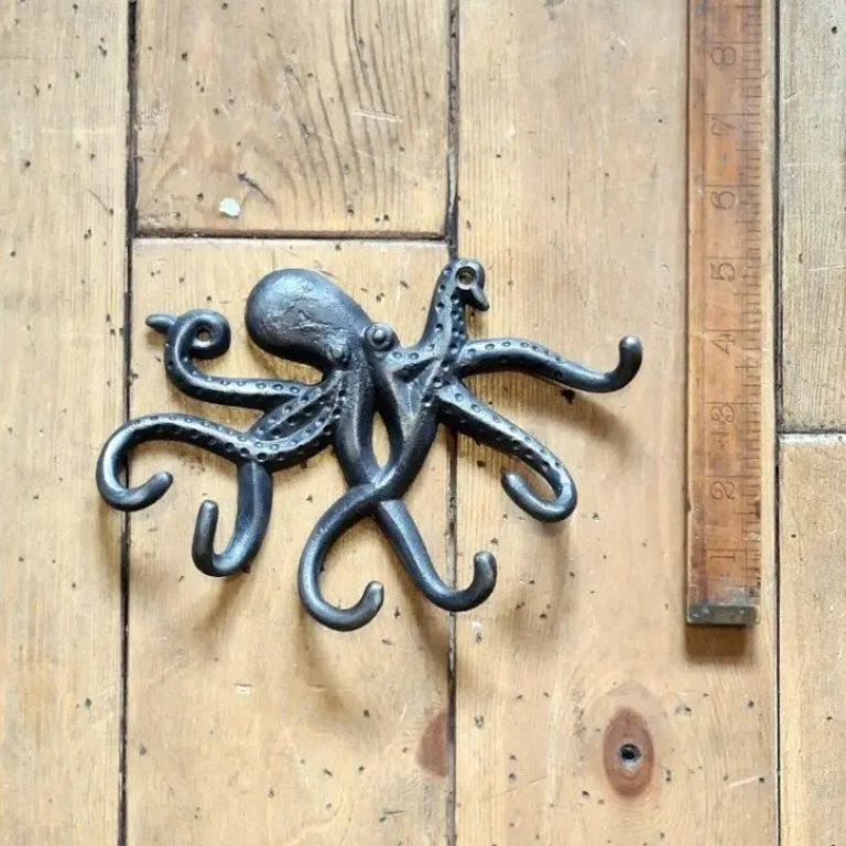 Multi Hook OCTOPUS Angled Head Cast Antique Iron